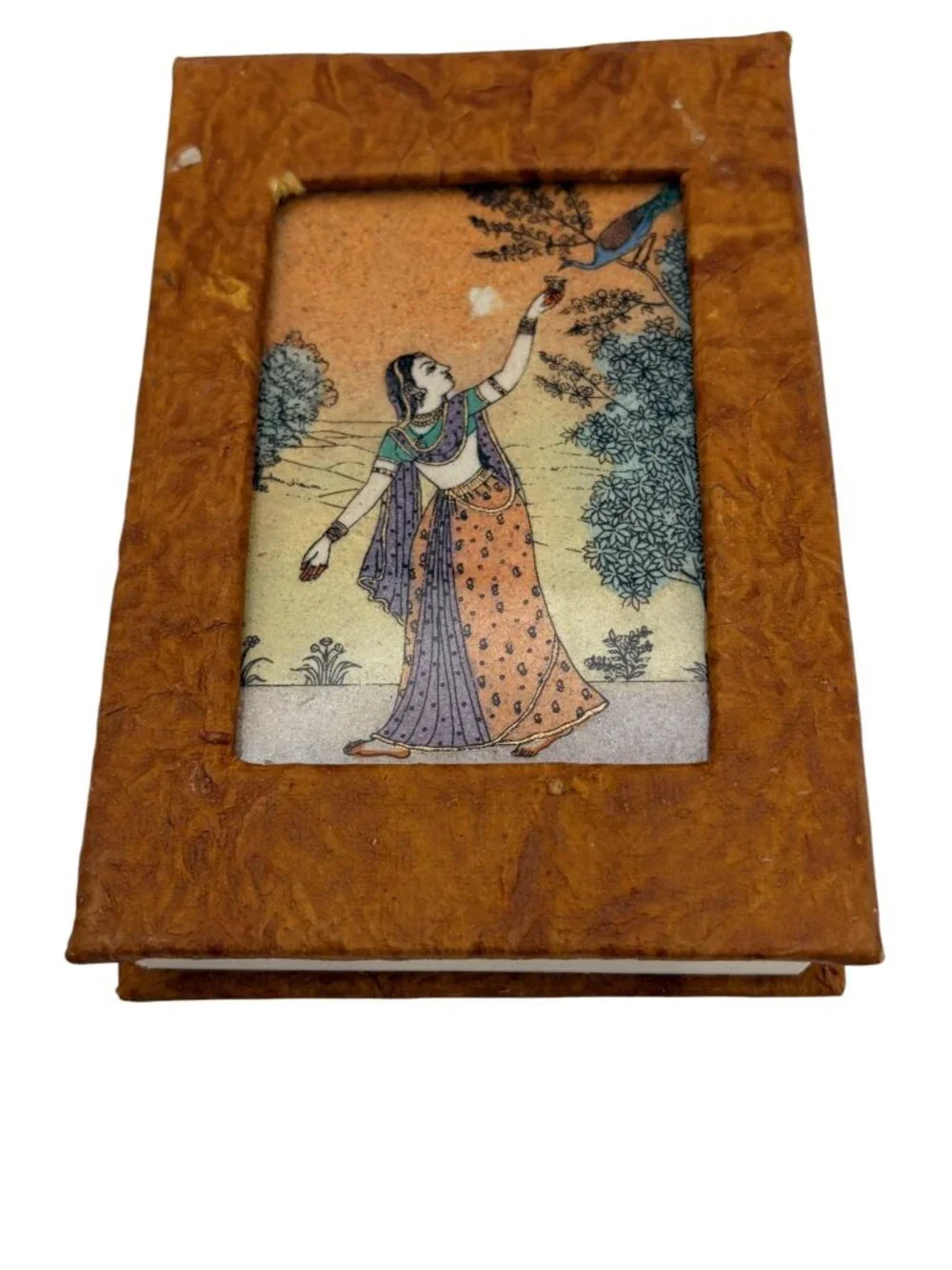Handmade Rajasthan India Papier Mâché Pen Holder & Decorative Book Box Set Boho